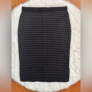 Eileen Fisher Pull On Italian Yarn Striped Skirt